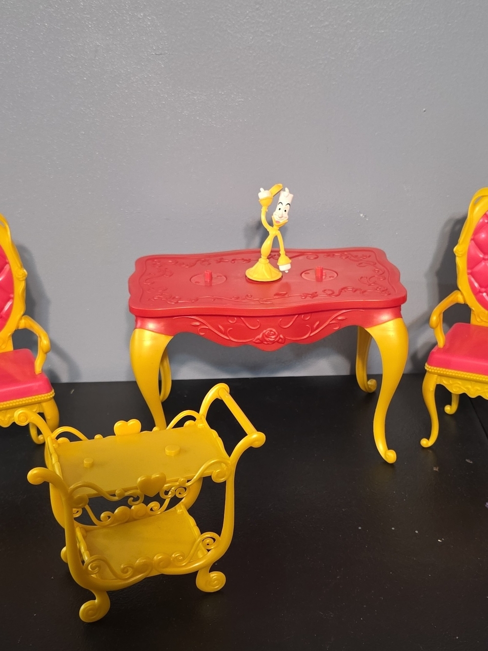 Disney Red and Yellow Princess Play Dining Set Beauty And The Beast.
